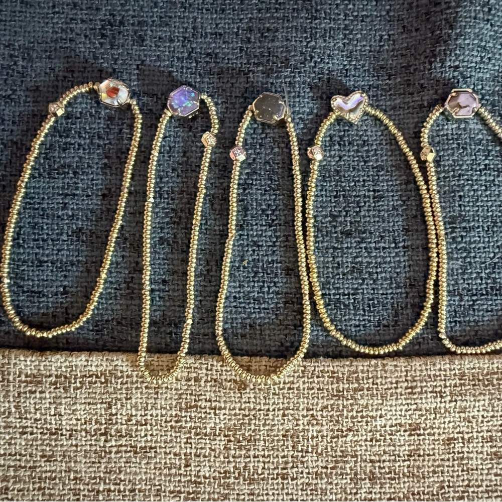 Lot of 5 Kendra Scott Gold and Multicolor Beaded Bracelets